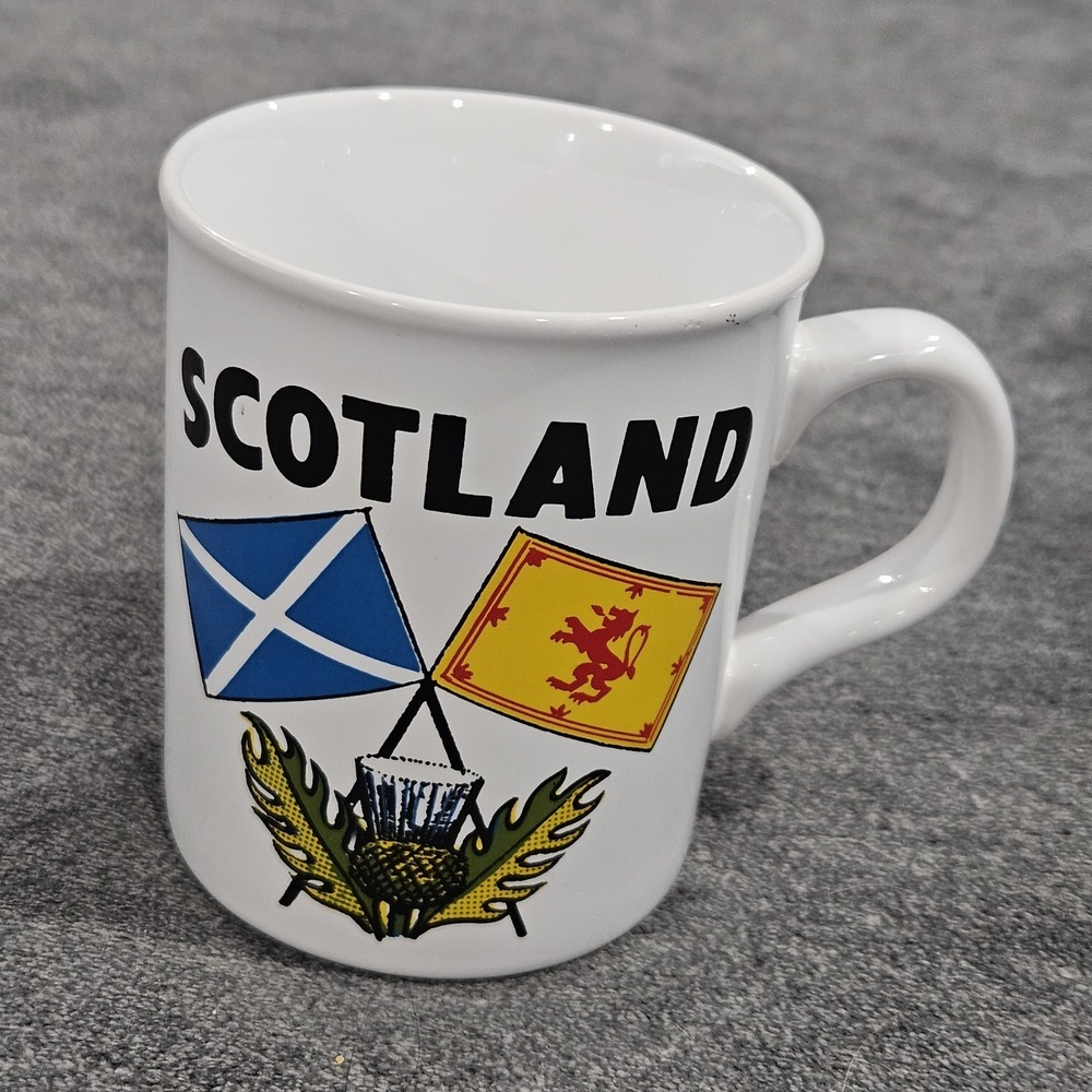 Vintage‎ Scotland Coffee Mug Flag Saltire Royal Standard Ceramic Mug Souvenir